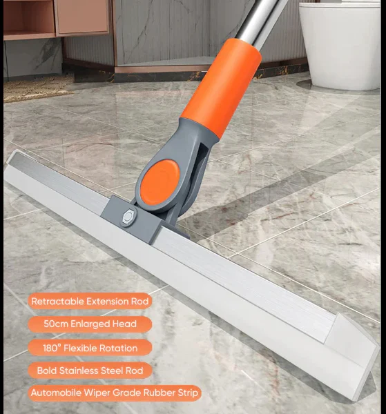 Rotatable Floor Wiper with 50cm Head, Extendable Handle Lamp