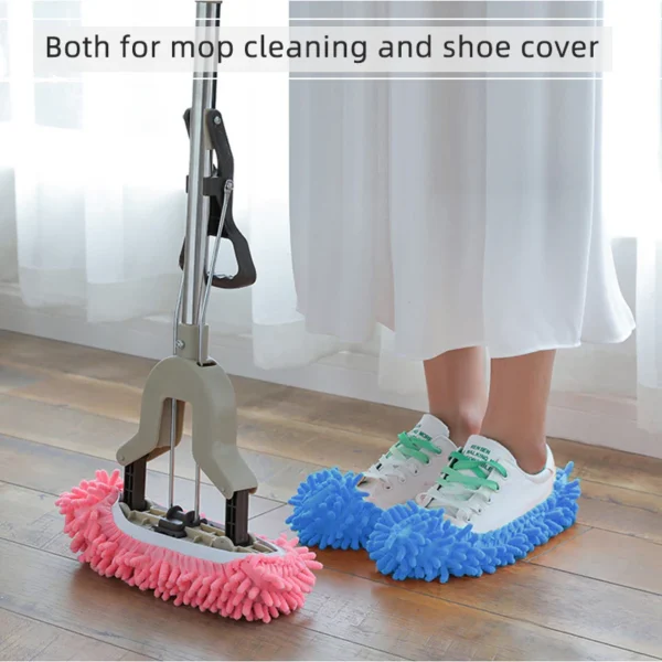 Dust Mop Slippers for Floor Cleaning, Reusable Microfiber Shoe Covers