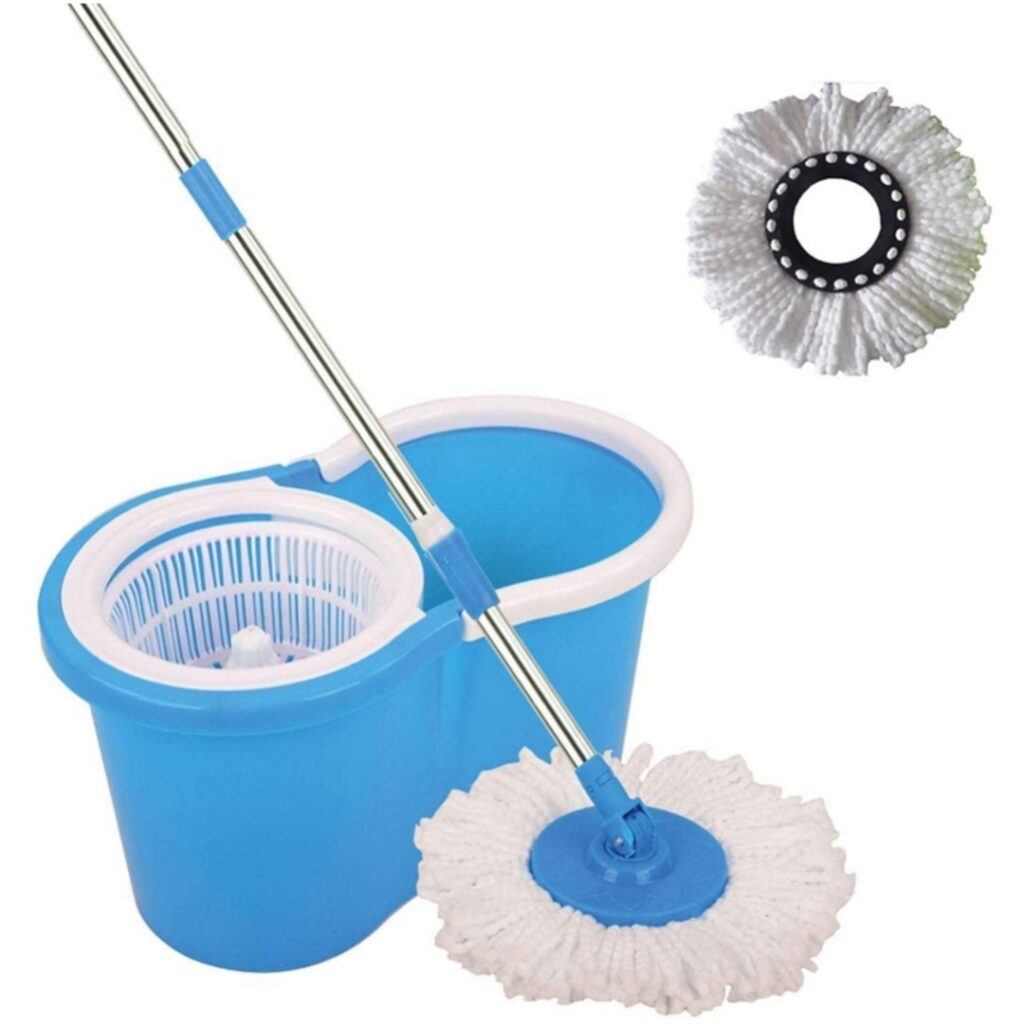 blue spin mop