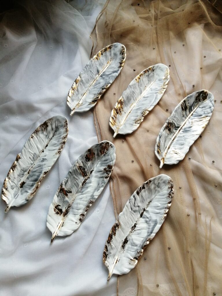 Gold Leaf Feather Tray