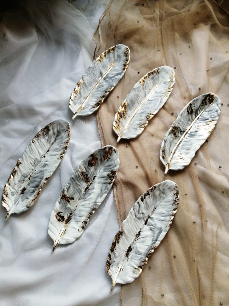Gold Leaf Feather Tray