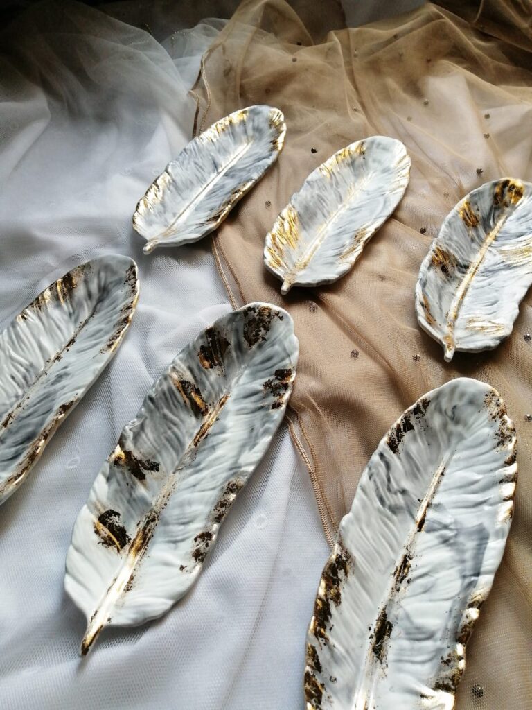 Gold Leaf Feather Tray