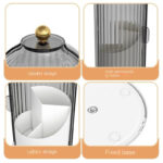 spinning makeup brush holder 360 rotation – acrylic rotating organizer for makeup brushes and lipsticks