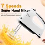 5 speed hand mixer with eject button – adjustable speed egg beater for baking and cooking