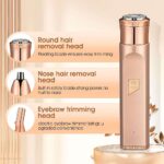 USB rechargeable 3-in-1 electric facial trimmer for women charging from laptop power bank