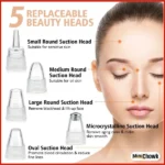 5 in 1 blackhead remover machine kit including suction tips and charging cable for deep pore cleansing