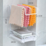 Standing kitchen sink caddy – double tier metal rack for sponge and dish soap