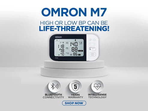Omron M7 Intelli IT automatic upper arm blood pressure monitor machine with Intelli Wrap Cuff