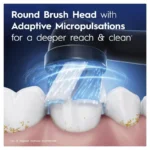 Oral-B iO2 electric toothbrush handle night black with round brush head, gum pressure sensor, and long battery life