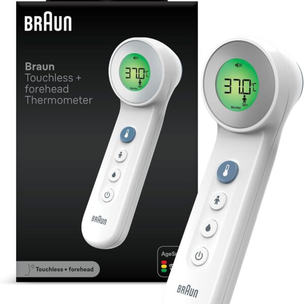 Braun BNT4 digital thermometer with LCD display in white color
