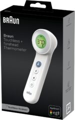 Braun BNT4 thermometer measuring 34°C to 109.4°F with high accuracy