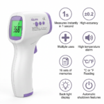 Infrared thermometer red fever alert display showing high temperature of 109.2°F