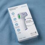 Infrared thermometer three color display modes green amber and red fever levels