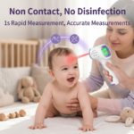 Non-contact infrared thermometer with SET plus minus buttons for mode adjustment